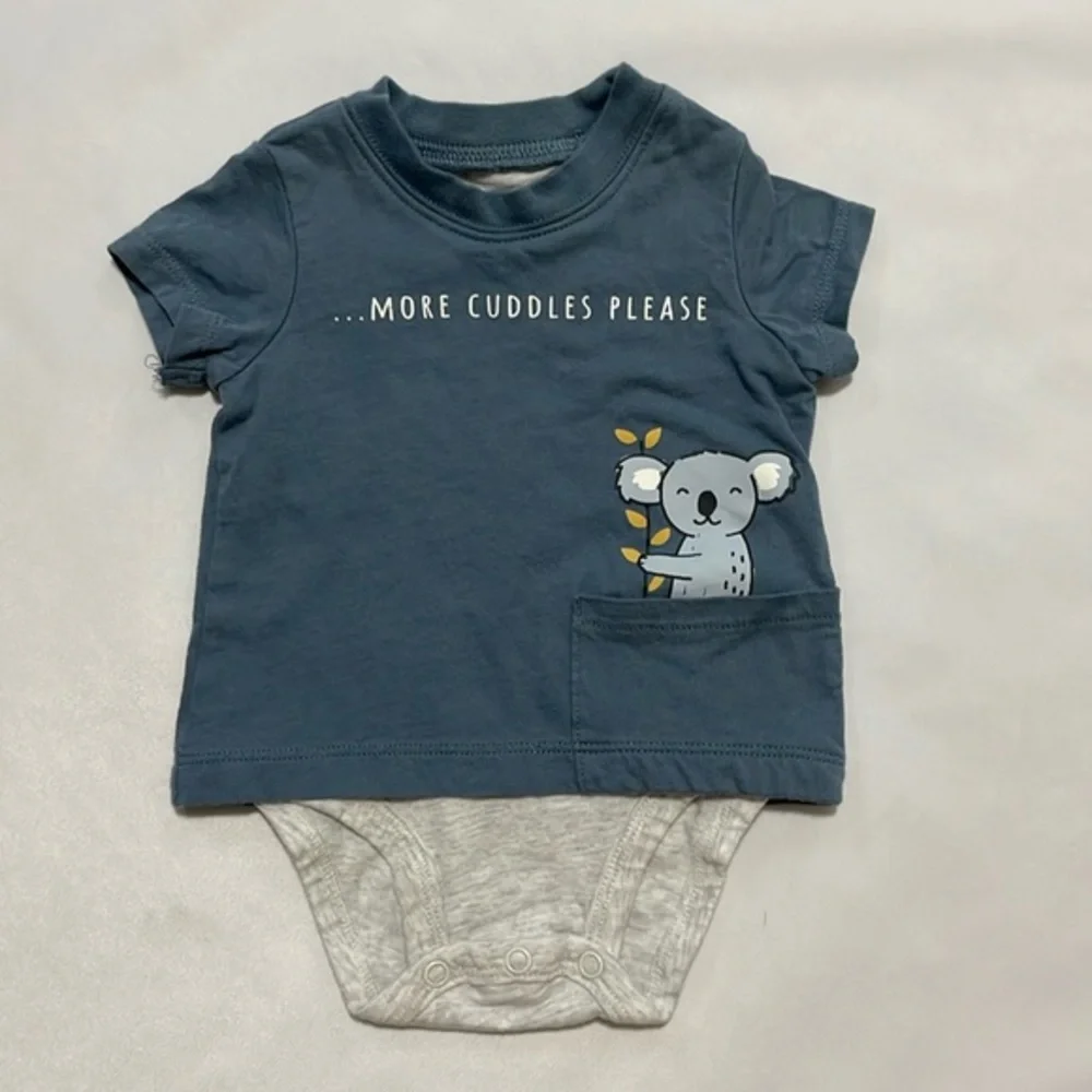 Carter's Jumper T-Shirt Set Koala Bear Cuddles With Pocket Size Baby 3‎ Months